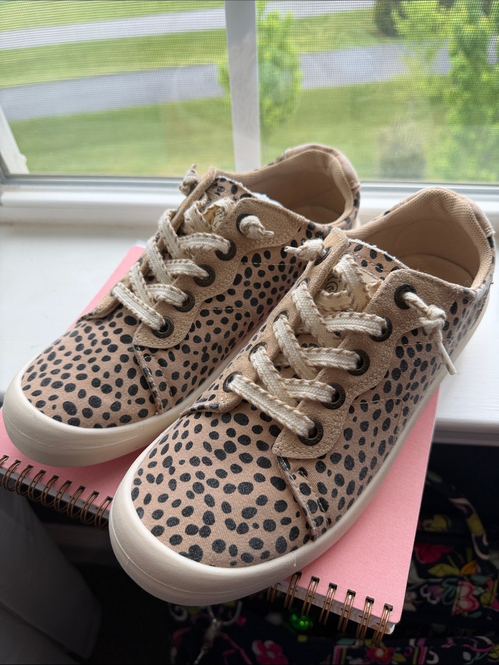 Malibu Beige and Black Leopard Print Women's Sneakers